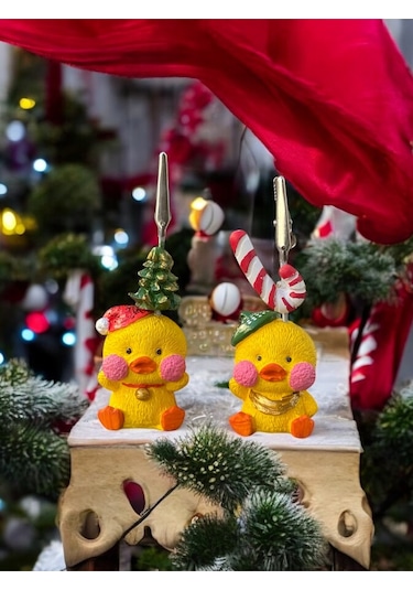 Yeni Yıl Temalı Yılbaşı Süslü Kawaii Şans Civcivleri Fotoğraf Ve Not Tutacağı Hediyelik Tutucu Sarı