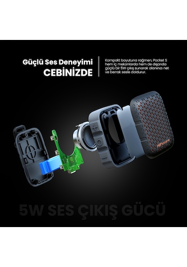 HiFuture Pocket S BT5.4 IPX7 5W TWS Su Geçirmez Mini Hoparlör