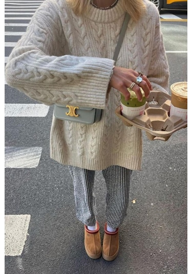 Madmext Ekru Bisiklet Yaka Örme Triko Kazak Mg2009-ekru Ekru