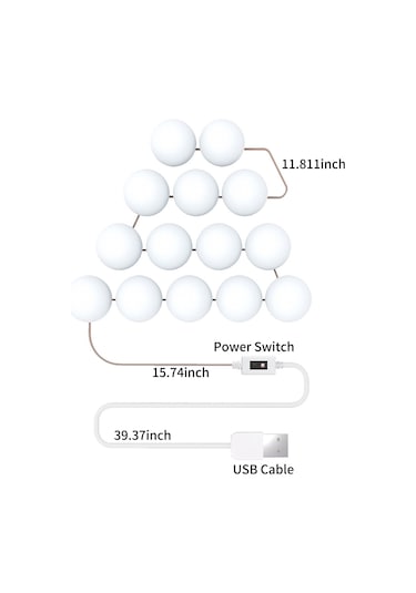 Vkemall 10 Adet Led Makyaj Aynası Işıkları Akıllı Sensör Kontrolü Tuvalet Aynası Işıklar