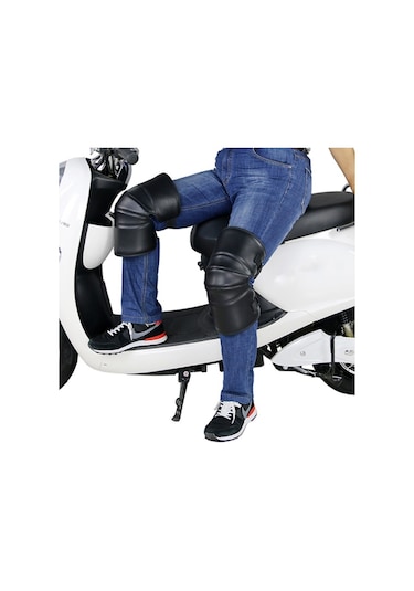 Sones 1 Çift Bacaklar Koruyucu Kalınlaşma Rüzgar Soğuk Geçirmez Isınma Motosiklet Kneepad Diz Pedleri Siyah