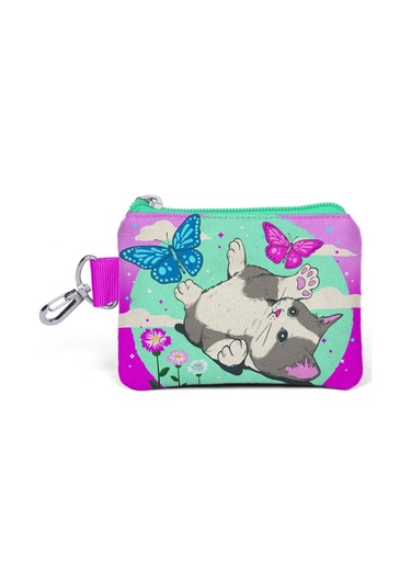 Coral High Sevimli Kedi Baskılı Bozuk Para Çantası - Kız Çocuk