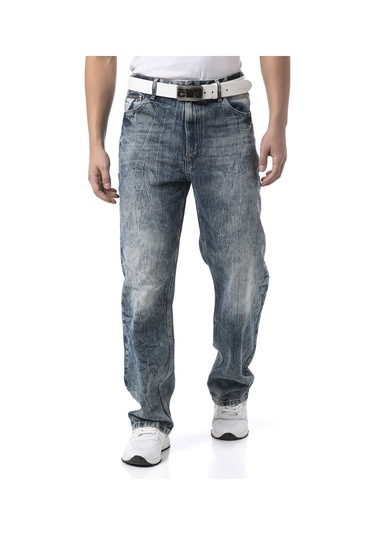 Cd903 Men S Wide Leg Relaxed Fit Trousers Blue