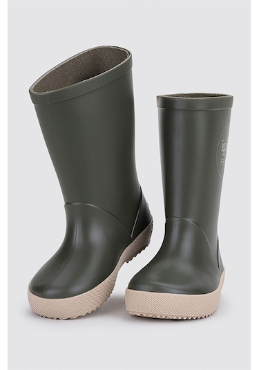 Igor Splash Dk Erkek Çocuk Su Geçirmez Yağmur Kar Çizmesi W10292 Koyu Haki - Bej Haki