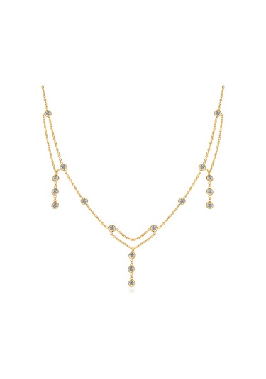 Cosar Silver 925 Taşlı Kolye Gold