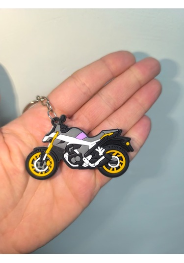 Silikon Kaliteli Motosiklet Anahtarlığı Esnek, Dayanıklı Ve Şık Tasarım Gri