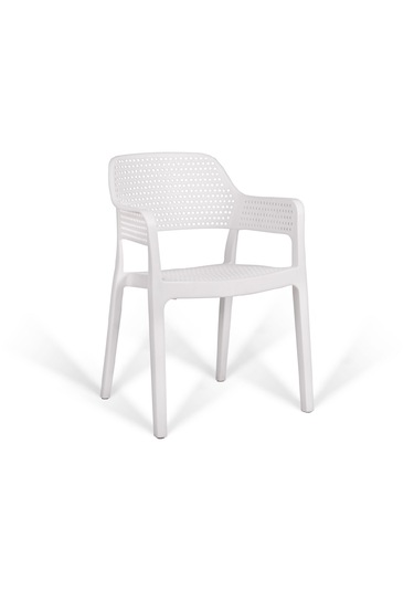 Hawaii Kollu Kafe Ve Balkon Sandalyesi 2'li Beyaz