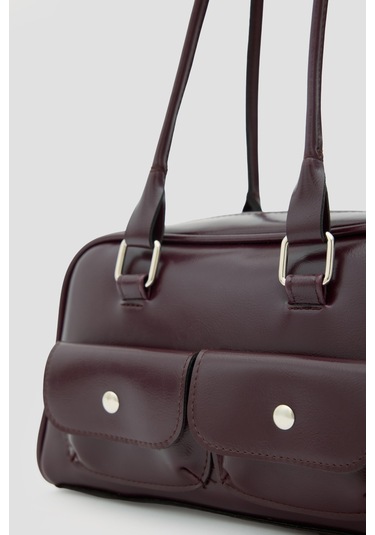 Rhan Retro Baget Çantası Bordo Bordo