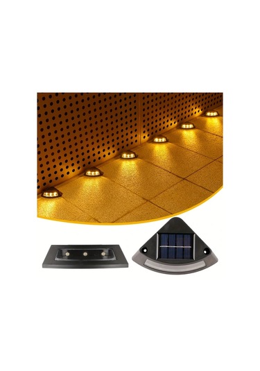 Honeybeeshop 4 Adet Güneş Enerjili Sıcak Işık Basamak Işıkları Bahçe Avlu Dekoru Led Yolu Aydınlatması Kolay Kurulum Dış Mekan Sıcak Işık
