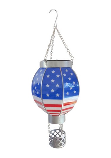 Yaozixa Güneş Enerjili Renkli Ayağık Balon Lambası, Dış Mekan Dekorasyon Işığı, Otomatik Aç-kapa, Bahçe Çadır Piknik Için Islak Dayanıklı Sıcak Işık - Bayrak B Küçük Boyut Renk