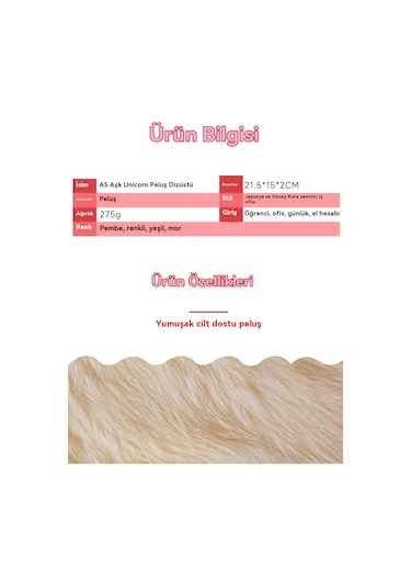 Sürme Unicorn Sevimli Peluşdefter Yil