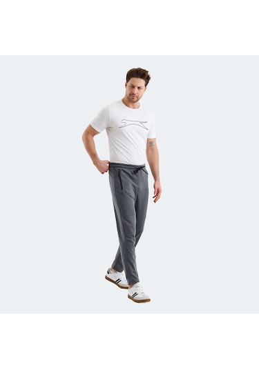 Slazenger KENNARD Erkek Fermuar Cepli Koyu Gri Eşofman Altı