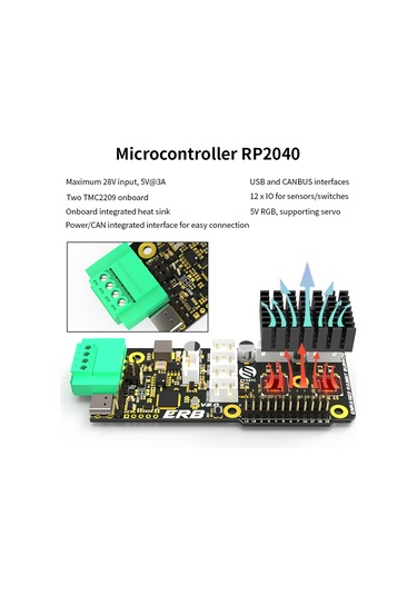 Xindoker Erb 2.0 Ana Kart - Canbus Bağlantısı İle Çok Renkli 3d Yazıcı Aksesuarı, Tavşan Ercf V2.0 Seti İle Uyumlu