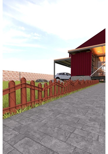 Dekoratif Plastik Bahçe Ve Peyzaj Çiti 8 Adet Çit Y: 32 Cm / G: 4.4 M Toprak Ayaklı - Kahverengi