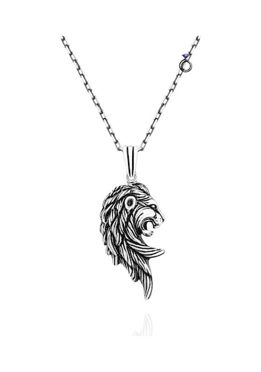 925 Ayar Gümüş Aslan Figürü Erkek Kolye 552743967