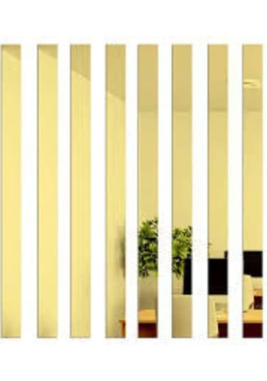 Dekoratif Şerit Gümüş Ayna Pleksi Duvar Süsü 2.5x100cm 5 Adet Gümüş