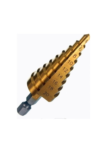 Ccgloball 4-12/20/32mm Yüksek Hız Çeliği Büyük Adım Koni Titanyum Kaplı Metal Matkap Ucu Kesme Aleti Seti