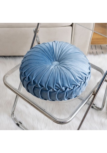 Atmak Yastık El Dikişli Pilili 3d Hollandalı Kadife Kabak 40cm-15 Ekru