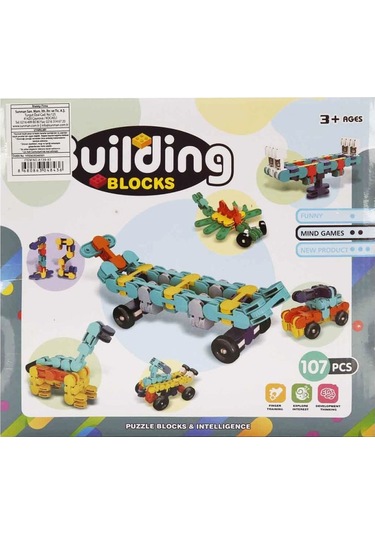 Şekilli Yapım Blokları Seti 107 Parça Eğitici Blok Oyuncak
