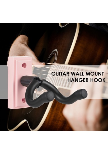 Ranyeek Pembe Gitar Duvar Asma Aleti - Ukulele, Mandolin Ve Gitar İçin Uygun - Abs+metal+silikon Malzeme Pembe