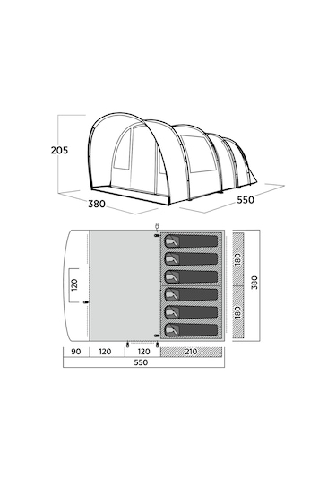 Easy Camp Skarvan 6 Blackroom 21 M² & 6 Kişilik Yüksek Aile Çadırı Multi Çok Renkli