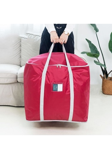 Rogfer Weekeight Giyim Yorgan Saklama Çantası Ev Hareketli Bagaj Organizatör Çantası, Renk: Şarap Kırmızı Büyük Çok Renkli Çok Renkli