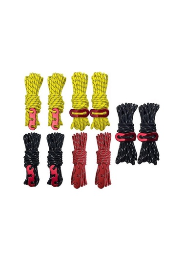 Springsun 6 Adet 4m Led Işıklı Dış Mekan Tente Bağlantı Kordonu - Dayanıklı Polyester Nylon, S Tipi Kilitli Rengi Çok Renkli