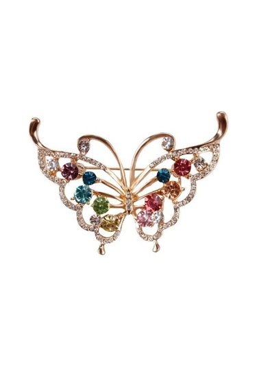 Pigado Bayana Özel Çengelli Kelebek Broş Çok Renkli
