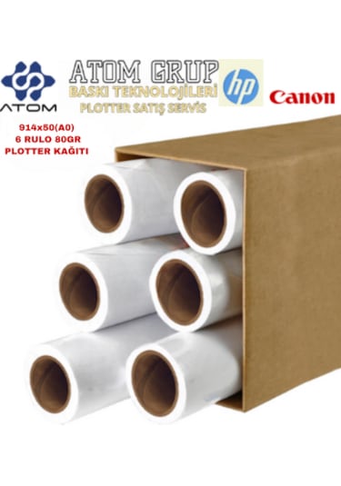 914mmx50mt A0 80 Gr 6 Rulo 1koli Atomplotter Kağıdı