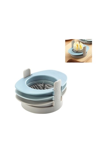 Pazly Cbtx 3'ü 1 Arada Yumurta Kesici, Yarım Kesilmiş Alet, Mavi Mavi