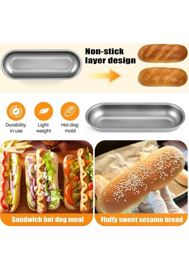 Ulzyvf Tava Sosis Karbon Kalıpları Gümüş Ev Ekmek Çelik Alet Seti 5 Adet Gümüş