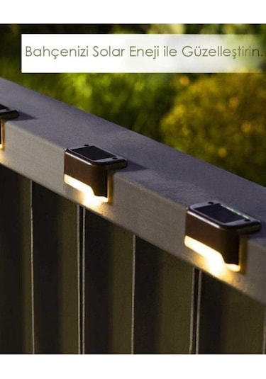 Köşebent Merdiven Veranda Solar Güneş Enerjili Bahçe Led Lamba Siyah