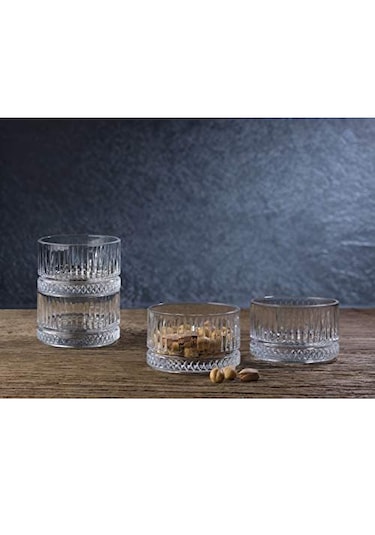 Nudeglass Square Viski Şişesi Ve Paşabahçe Elysia Seti 9 Parça
