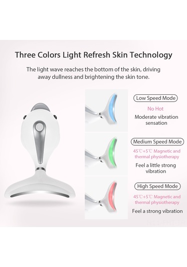 Hangfox Yenilenebilir Pil Liçli Boyun Ve Yüz Gerginleştirici Cihazı - Cilt Bakımı Aleti, İç Çizgileri Azaltır, Çift Alttan Dudak Azaltır Beyaz