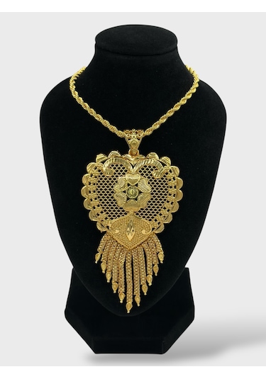 Arnes Jewelry Çelik 22 Ayar Altın Kaplama Hint Kolye Ar550nes Gold