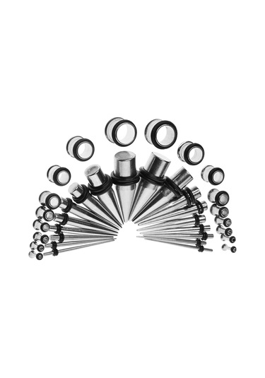 Homyl 36 Parça Kulak Göstergeleri Germe Kiti Fiş Konik 14g Gümüş