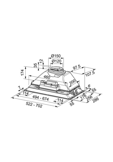 Franke 3050599532 Aspiratör Box Incasso Fbı 532L Gr Ankastre