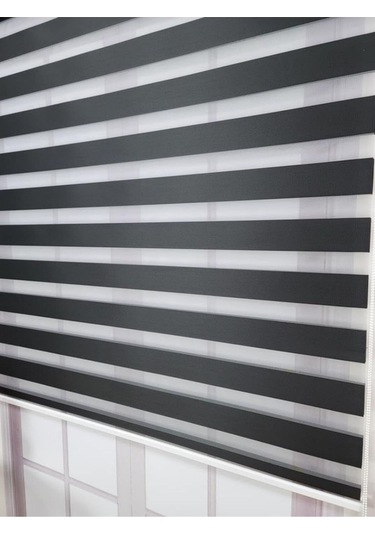 Siyah Bambu Düz Zebra Stor Güneşlik Perde