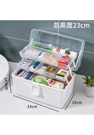 Xindoker Büyük Kapasiteli Ev Tipi多层 Tıbbi Kutusu, Taşınabilir Plastik İlaç Saklama Kutusu, Beyaz Büyük Boy, Kol Çantası İle Beyaz