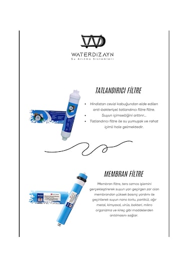 Waterdizayn Inline 5 Aşamalı Yıllık Bakım Seti Kapalı Kasa Su Arı