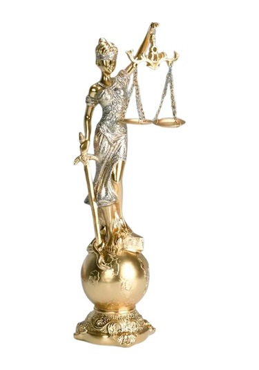 Themis Adalet Terazisi Heykeli Ve Dünya Biblo Gold 24cm