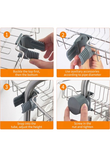 Konesam Mutfak Musluklu 201 Çelik Kurutma Rafı - Su Akışlı Tasarım, Gizli Kanca Ve Kolay Kurulum, 18-22mm Borulara Uygun Diğer