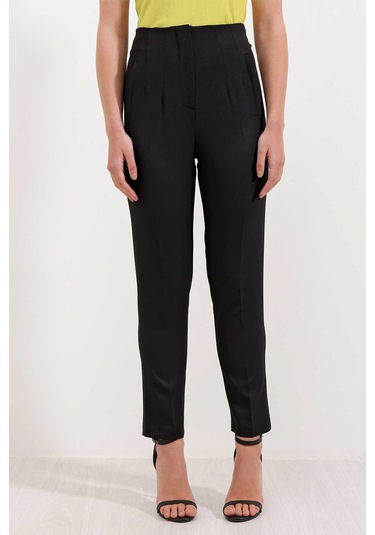 Gabria Yüksek Bel Kumaş Pantolon siyah