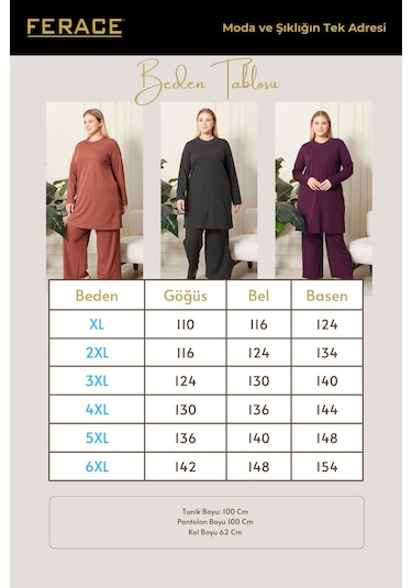 Ferace Kadın Büyük Beden İkili Takım 001