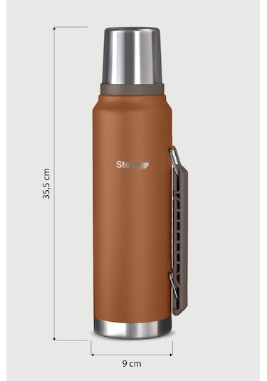 Stevig 1 Camper Klasik Kulplu Sızdırmaz Çelik Termos Autumn Leaf 1.2 Lt St-259 Turuncu