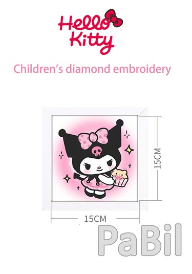 Dıy Kendin Yap Hello Kitty Kuromi Elmas Boyama Seti 15x15 - 2