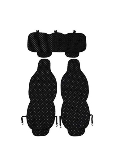 Oto Koltuk Minderi Terletmez 3'lü Set Siyah Gri Cepli