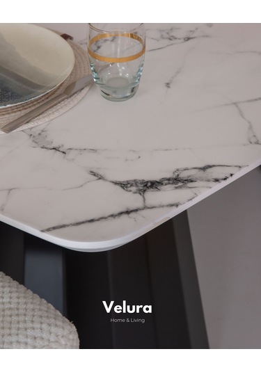 Alora Yemek Odası Takımı Yemek Masası + 4 Adet Sandalye Siyah