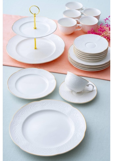 Acar Serenity 6 Kişilik 20 Parça Brunch Seti - Gold