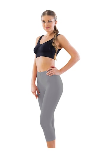 Gri Mı Emay 7600 Likralı Kapri Tayt Gri